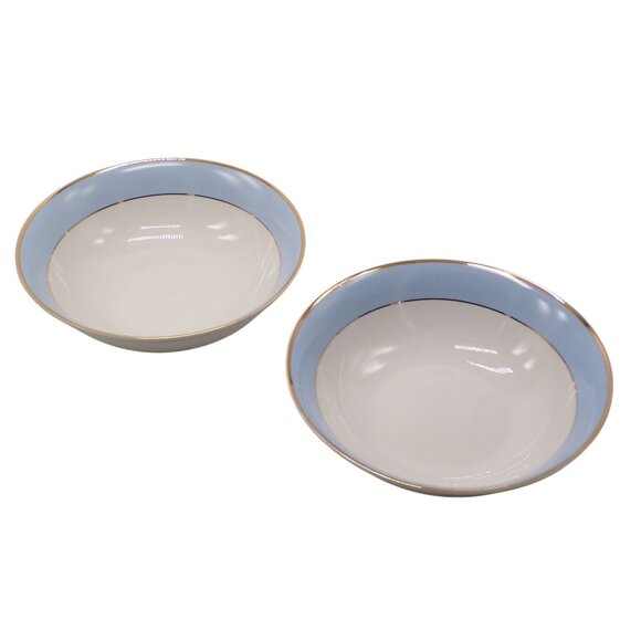 Royal Doulton Bruce Oldfield (Daily Mail) Blue & Gold Rim 2-Pasta Bowls 9.25" - Picture 2 of 8